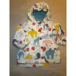 Mini Boden Baby‎ Jacket size 6-12 removable hood animal print